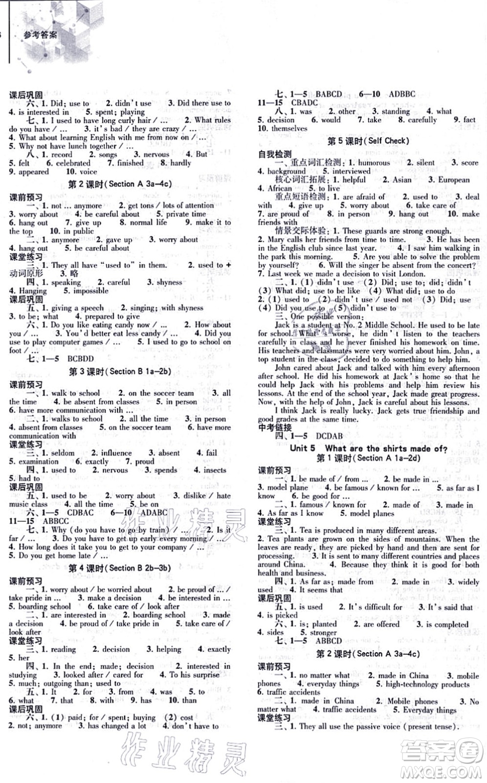 大象出版社2021初中同步練習(xí)冊(cè)九年級(jí)英語(yǔ)全一冊(cè)人教版答案