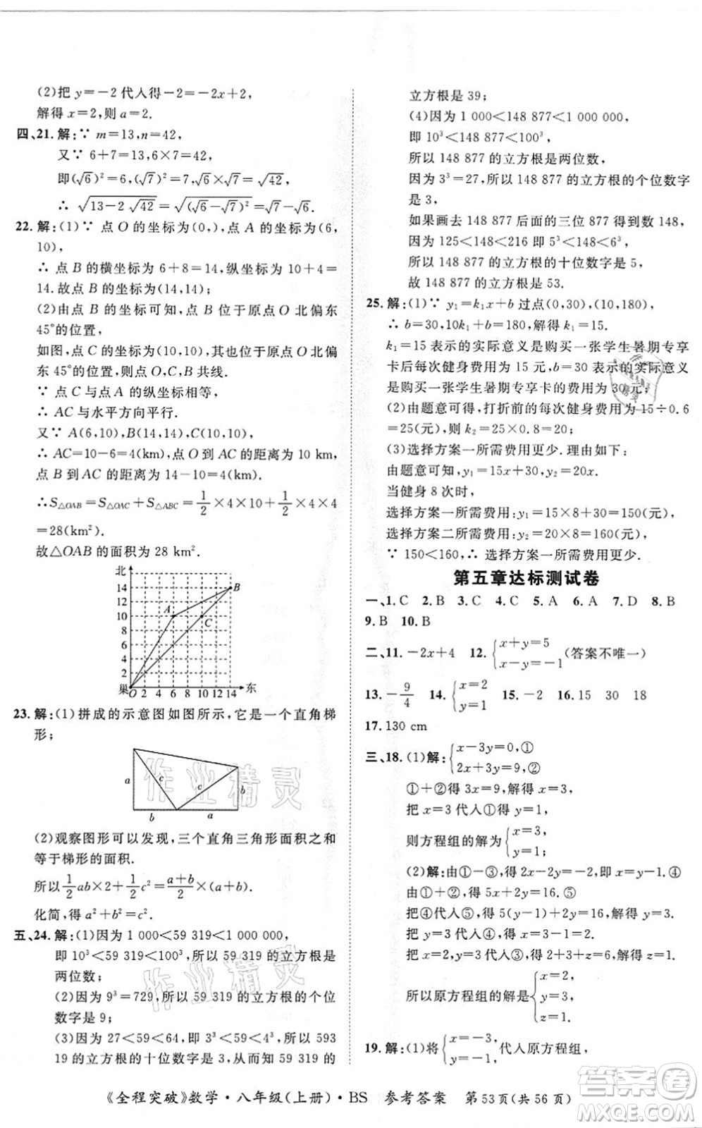 延邊大學出版社2021思而優(yōu)教育全程突破八年級數學上冊BS北師版答案
