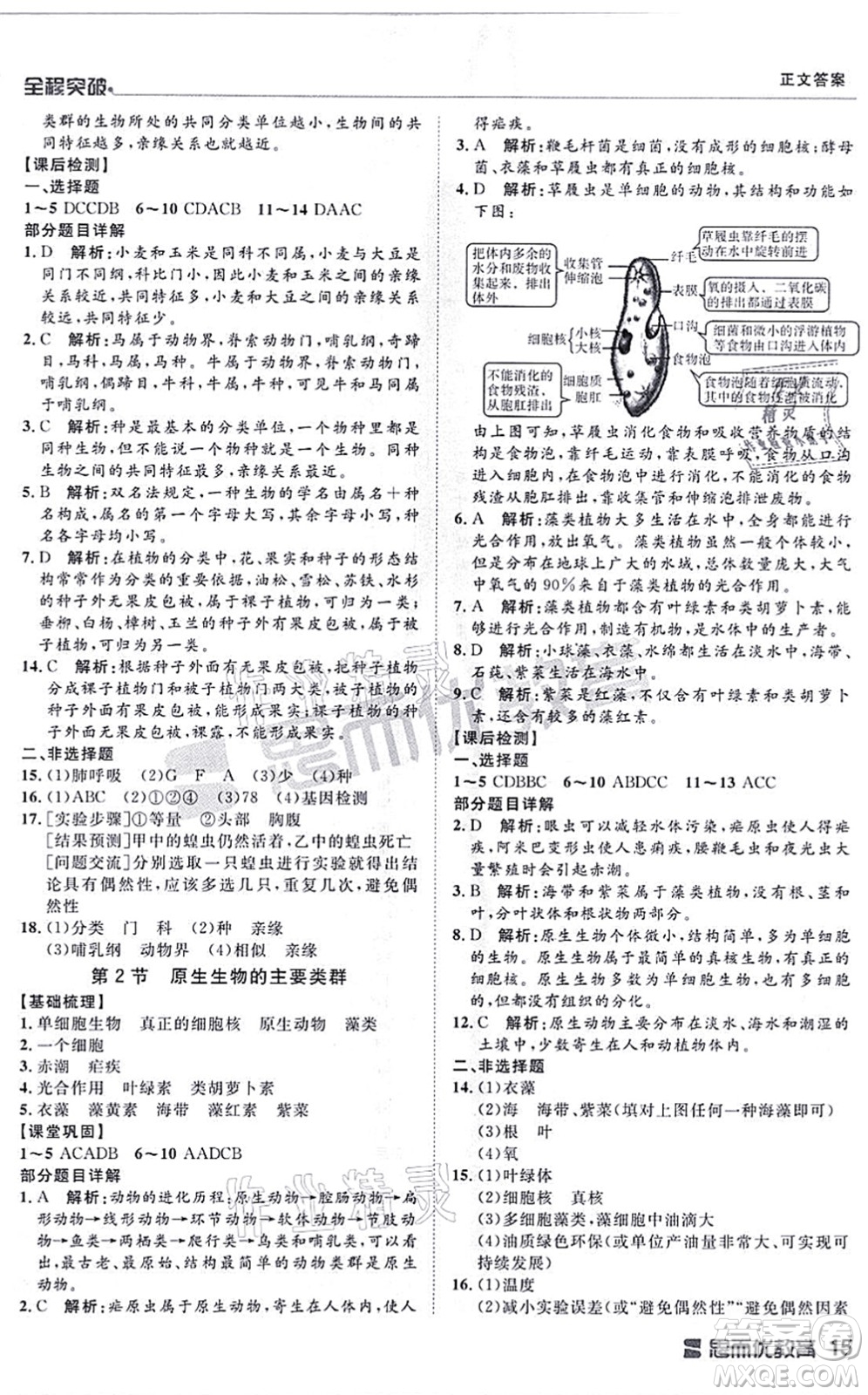 延邊大學(xué)出版社2021思而優(yōu)教育全程突破八年級生物全一冊BS北師版答案