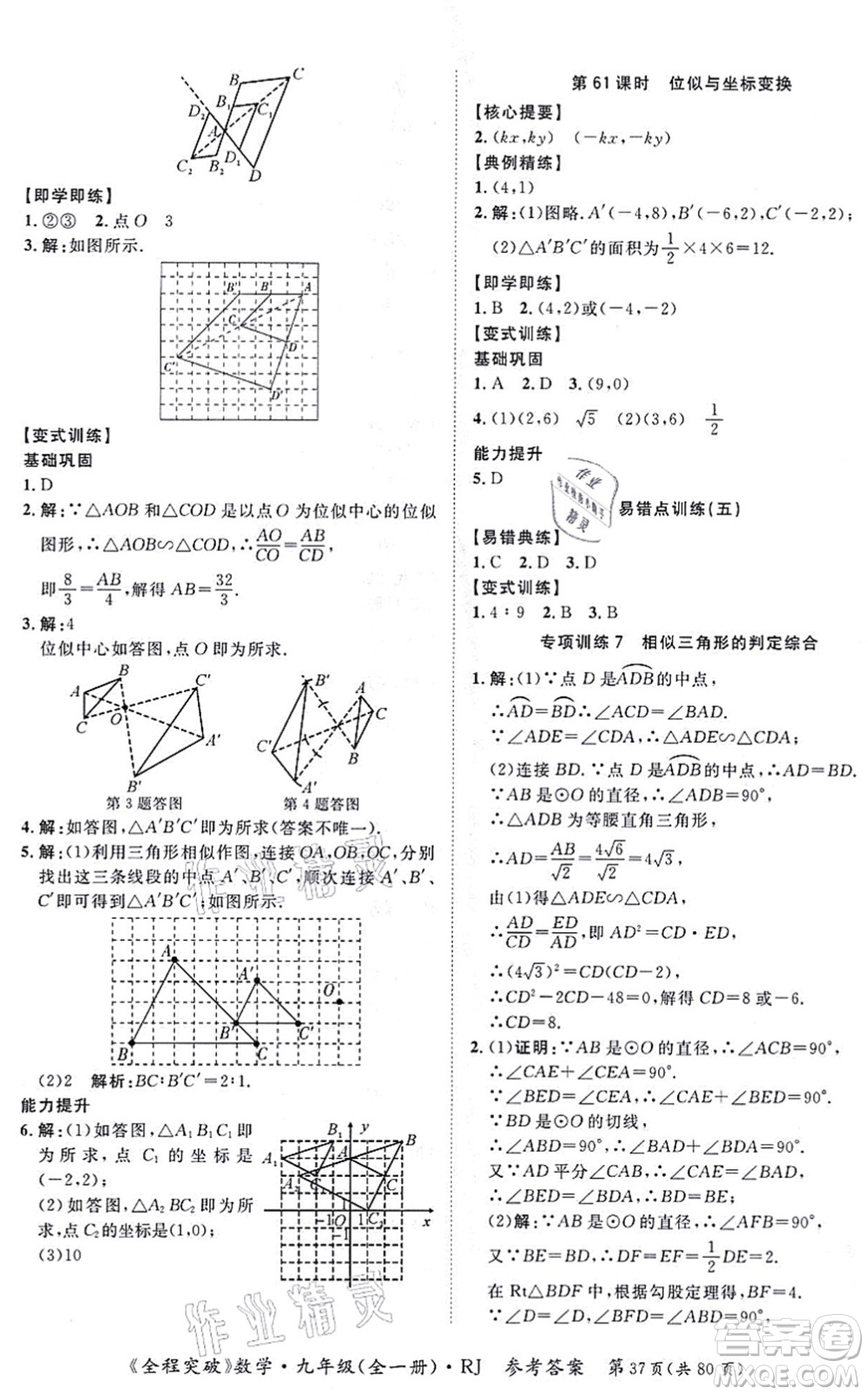 延邊大學(xué)出版社2021思而優(yōu)教育全程突破九年級數(shù)學(xué)全一冊R人教版答案