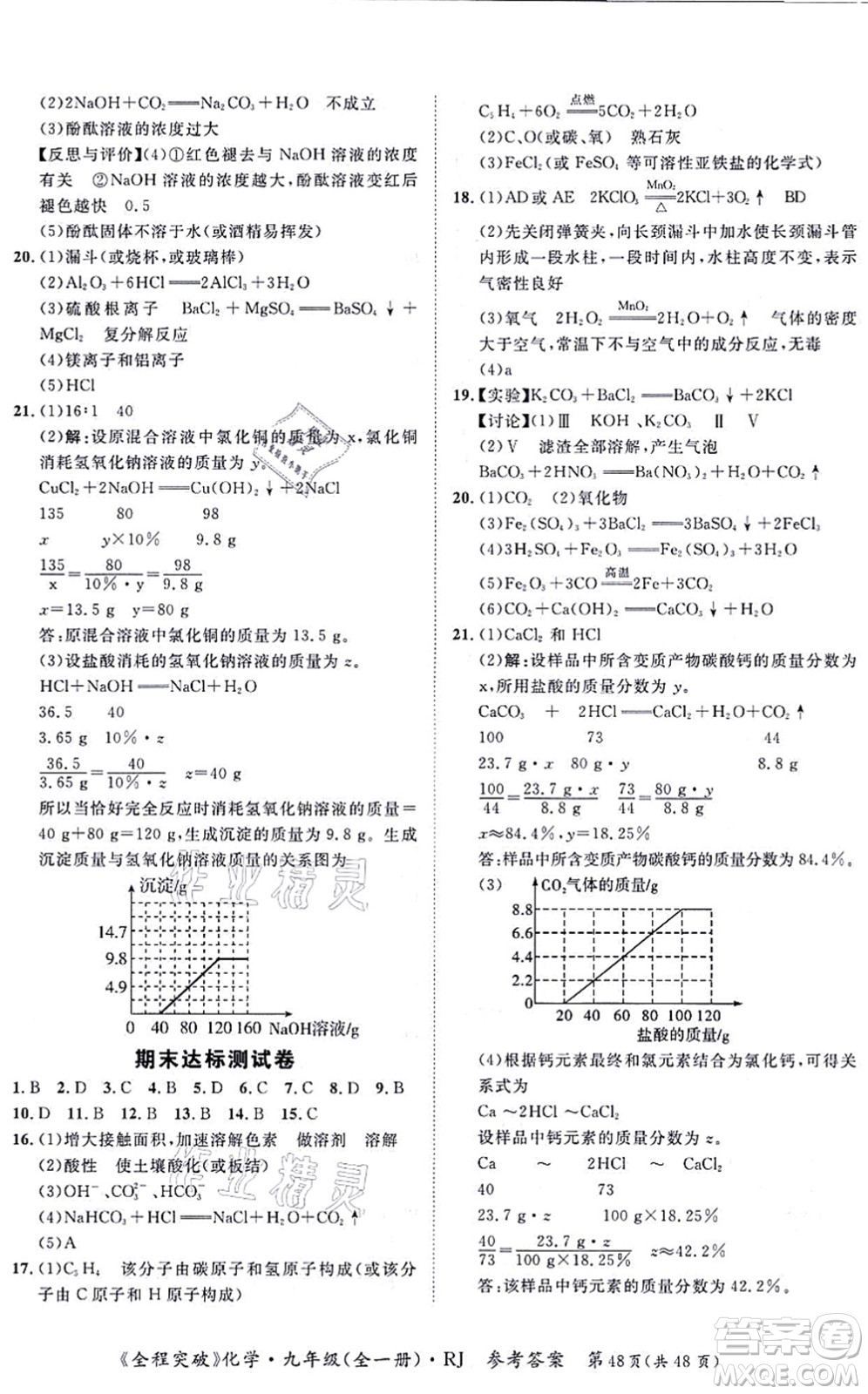 延邊大學(xué)出版社2021思而優(yōu)教育全程突破九年級(jí)化學(xué)全一冊(cè)R人教版答案