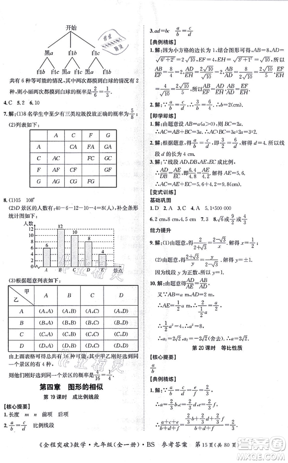 延邊大學(xué)出版社2021思而優(yōu)教育全程突破九年級數(shù)學(xué)全一冊BS北師版答案
