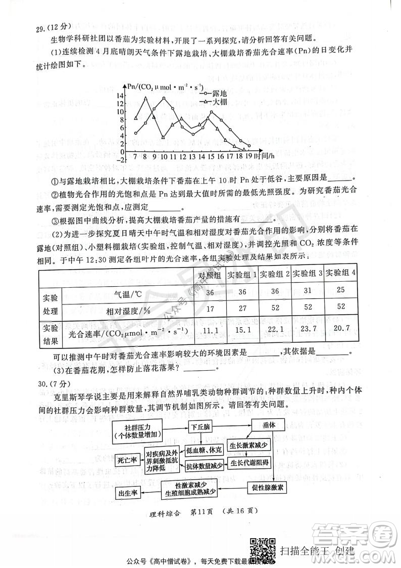 開(kāi)封市2022屆高三第一次模擬考試?yán)砜凭C合試題及答案