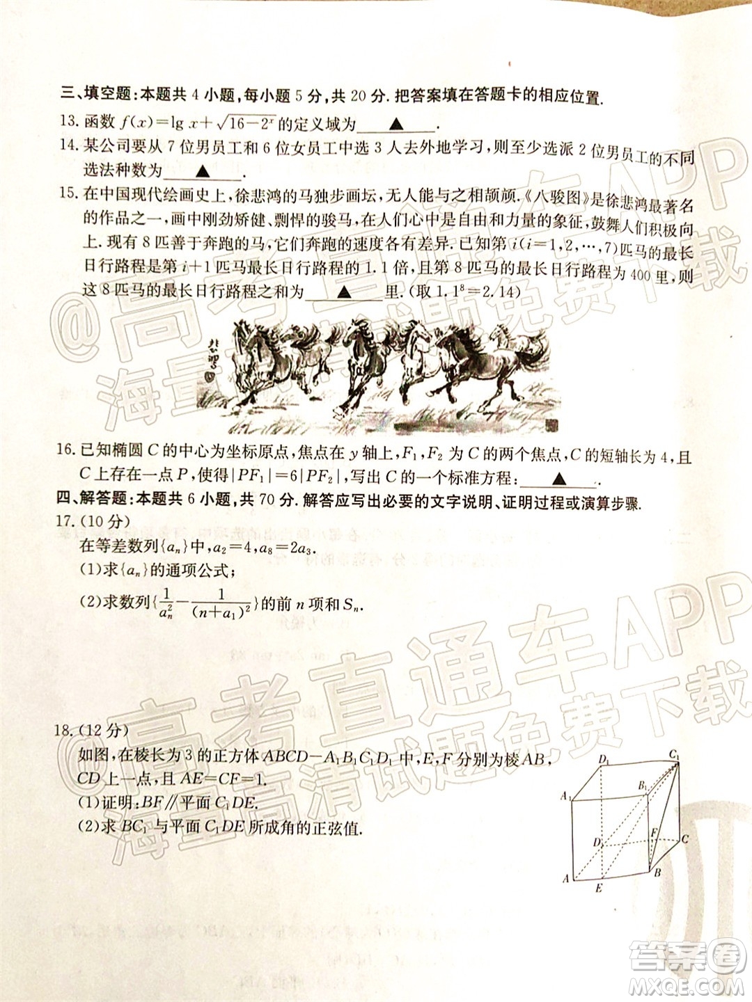 2022屆廣東金太陽高三11月聯(lián)考數(shù)學(xué)試題及答案