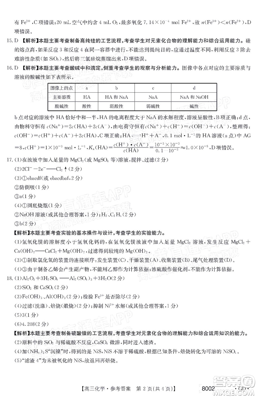 2022屆廣東金太陽高三11月聯(lián)考化學(xué)試題及答案