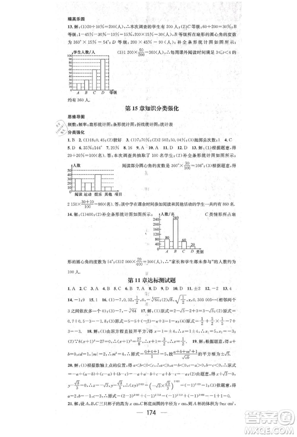 陽光出版社2021精英新課堂八年級數(shù)學(xué)上冊華師大版參考答案