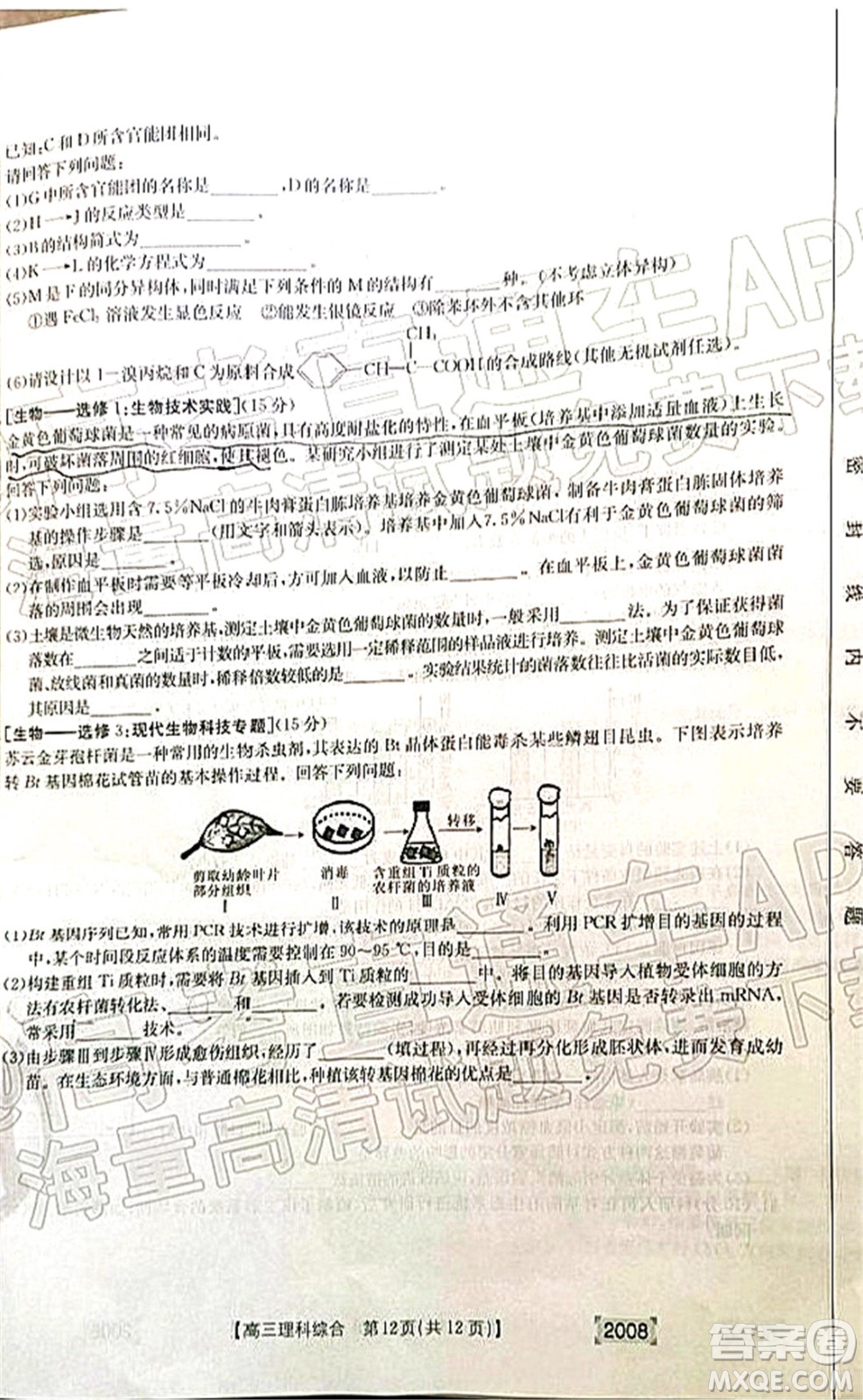 2022屆西南四省金太陽高三11月聯(lián)考理科綜合試題及答案