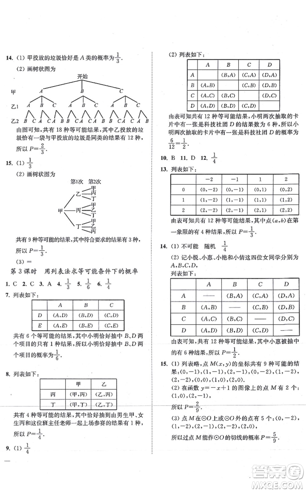 延邊大學(xué)出版社2021學(xué)霸作業(yè)本九年級數(shù)學(xué)上冊蘇科版答案