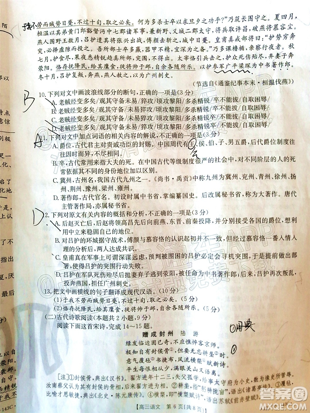 2022屆吉林金太陽三十六校高三11月聯(lián)考語文試題及答案