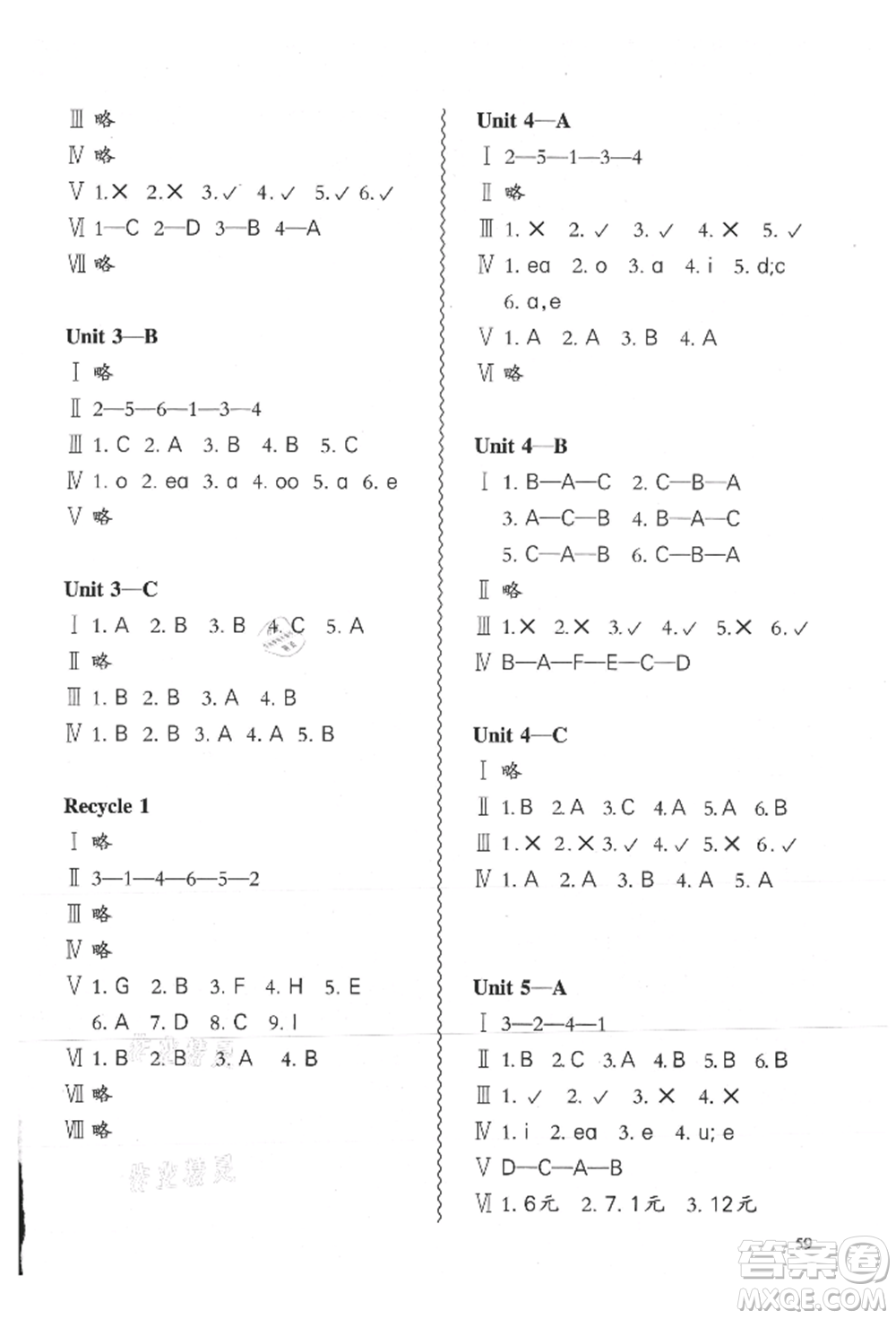 合肥工業(yè)大學(xué)出版社2021小學(xué)英語課堂練習(xí)三年級(jí)上冊(cè)人教版參考答案