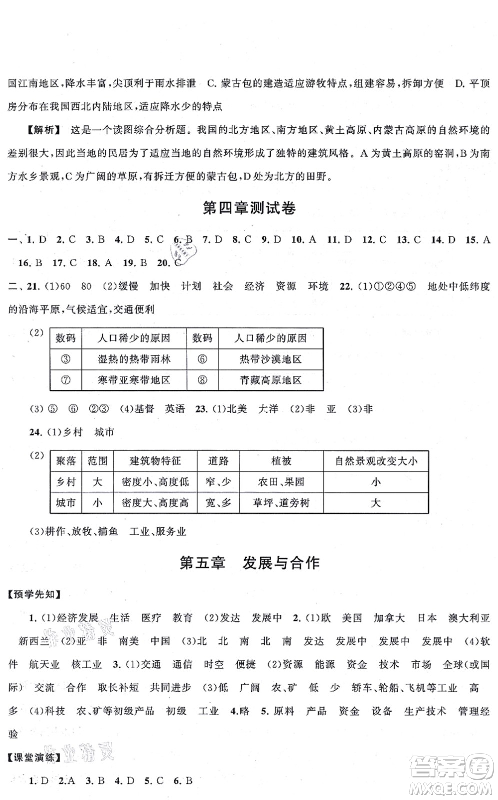吉林出版集團(tuán)股份有限公司2021自主學(xué)習(xí)當(dāng)堂反饋七年級(jí)地理上冊(cè)人教版答案