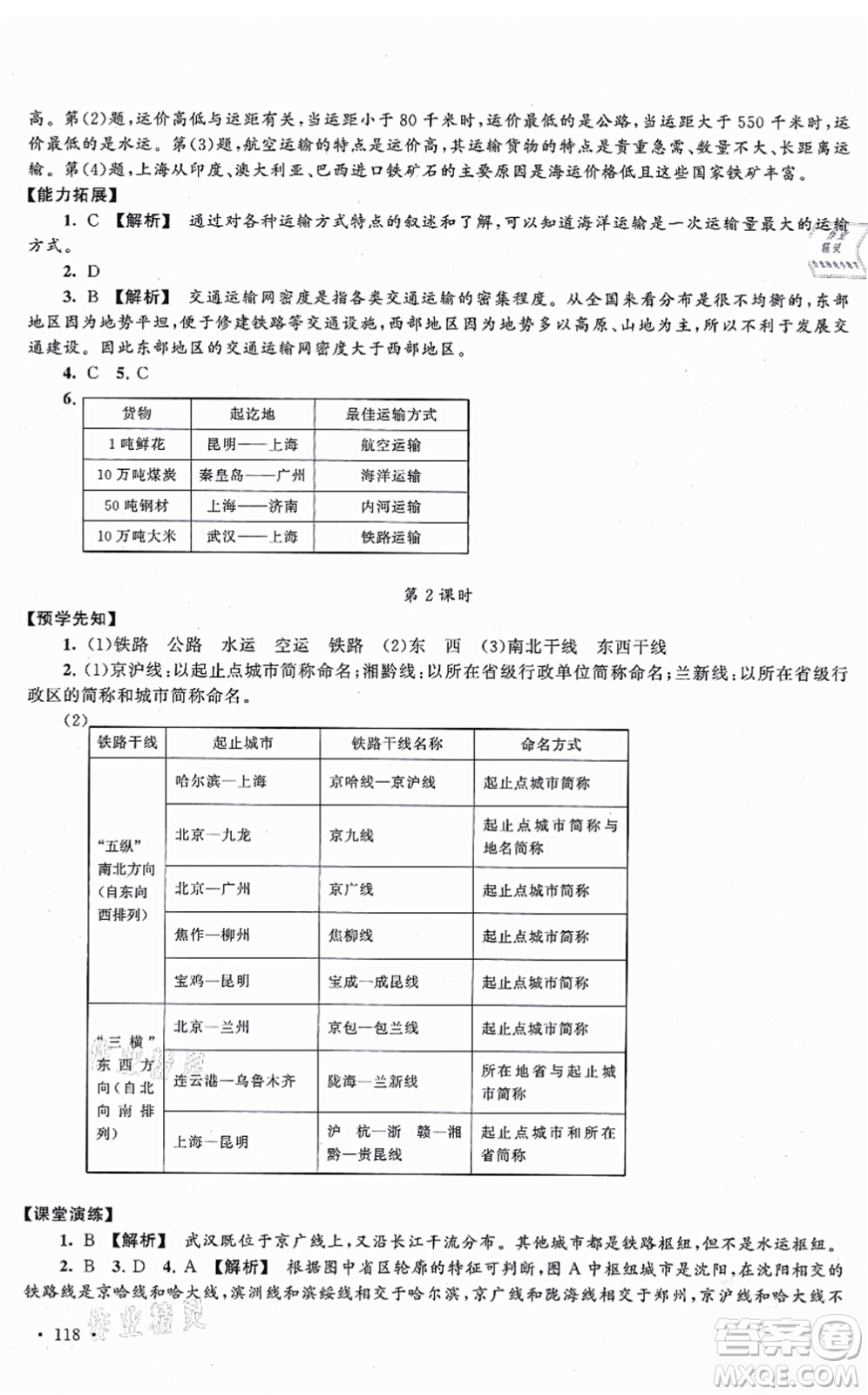 吉林出版集團股份有限公司2021自主學習當堂反饋八年級地理上冊人教版答案