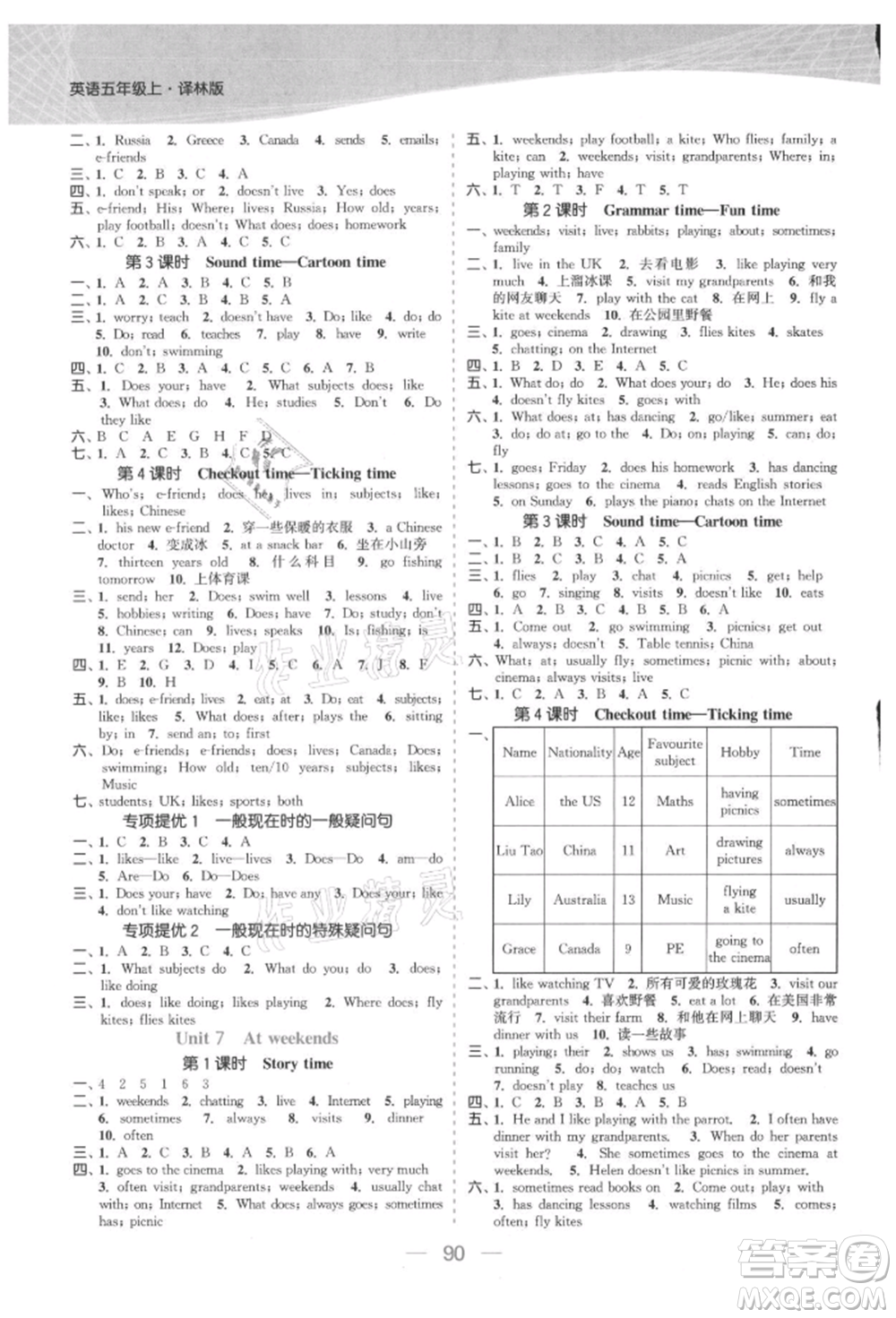 北方婦女兒童出版社2021金色課堂課時(shí)作業(yè)本五年級(jí)英語(yǔ)上冊(cè)江蘇版提優(yōu)版參考答案