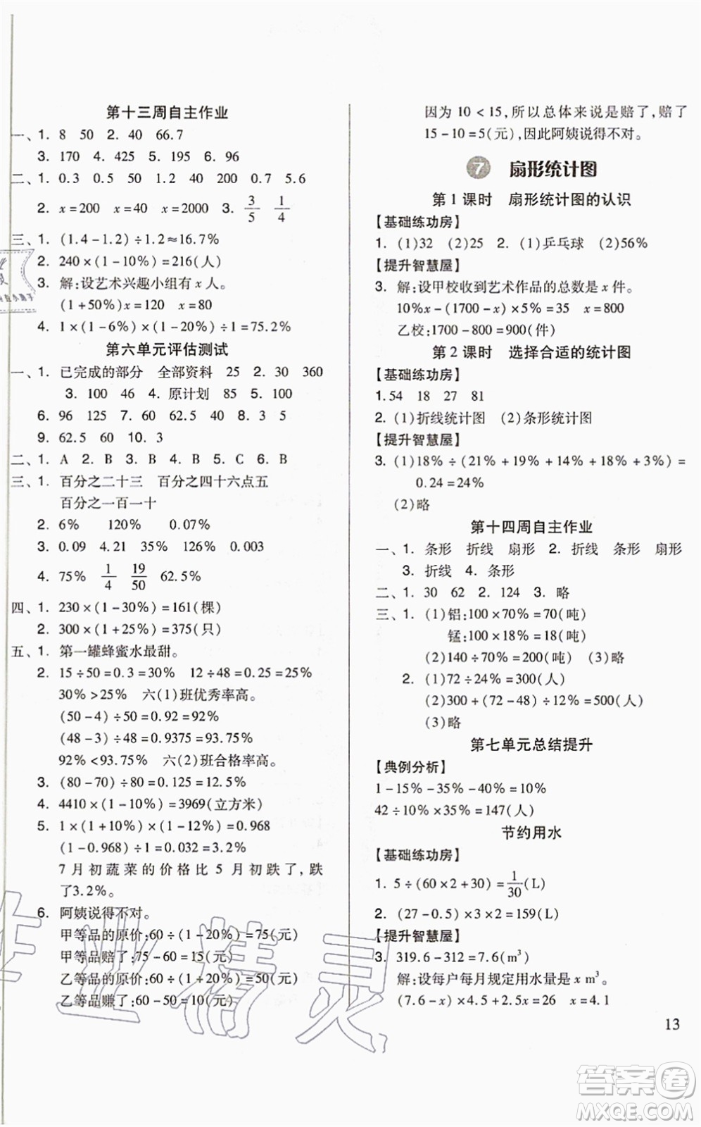 山東科學(xué)技術(shù)出版社2021新思維伴你學(xué)配單元達(dá)標(biāo)測(cè)試卷六年級(jí)數(shù)學(xué)上冊(cè)人教版答案