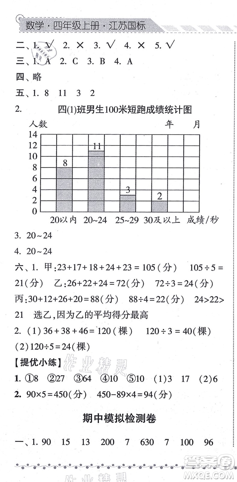 寧夏人民教育出版社2021經(jīng)綸學典課時作業(yè)四年級數(shù)學上冊江蘇國標版答案