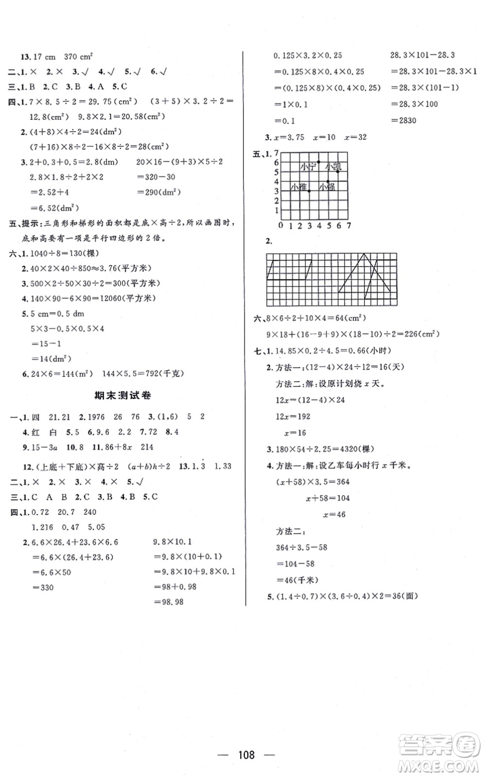 安徽人民出版社2021簡(jiǎn)易通小學(xué)同步導(dǎo)學(xué)練五年級(jí)數(shù)學(xué)上冊(cè)RJ人教版答案