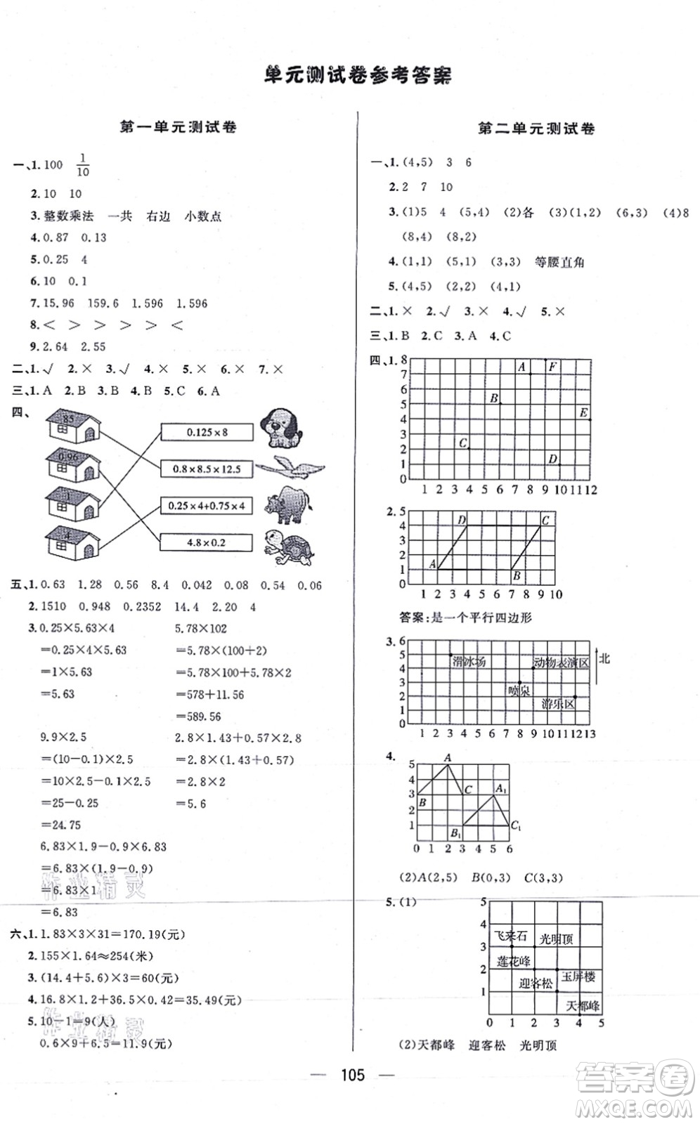 安徽人民出版社2021簡(jiǎn)易通小學(xué)同步導(dǎo)學(xué)練五年級(jí)數(shù)學(xué)上冊(cè)RJ人教版答案
