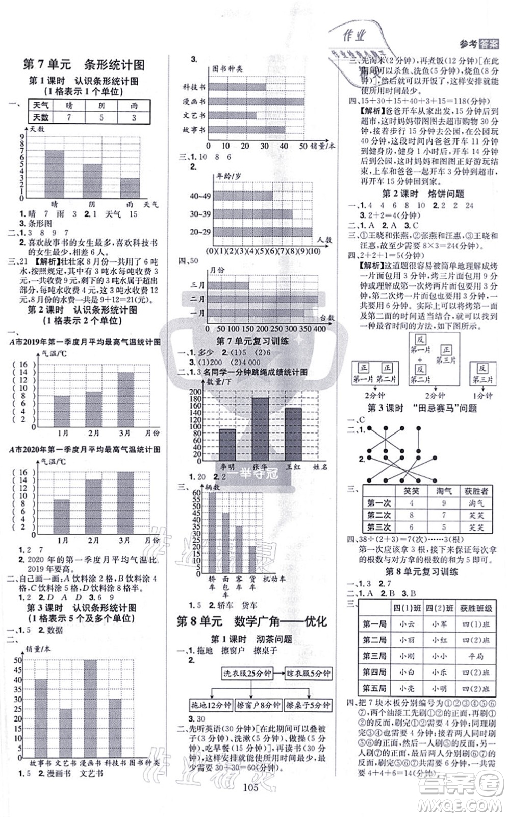 江西美術(shù)出版社2021龍門之星四年級數(shù)學(xué)上冊RJ人教版答案