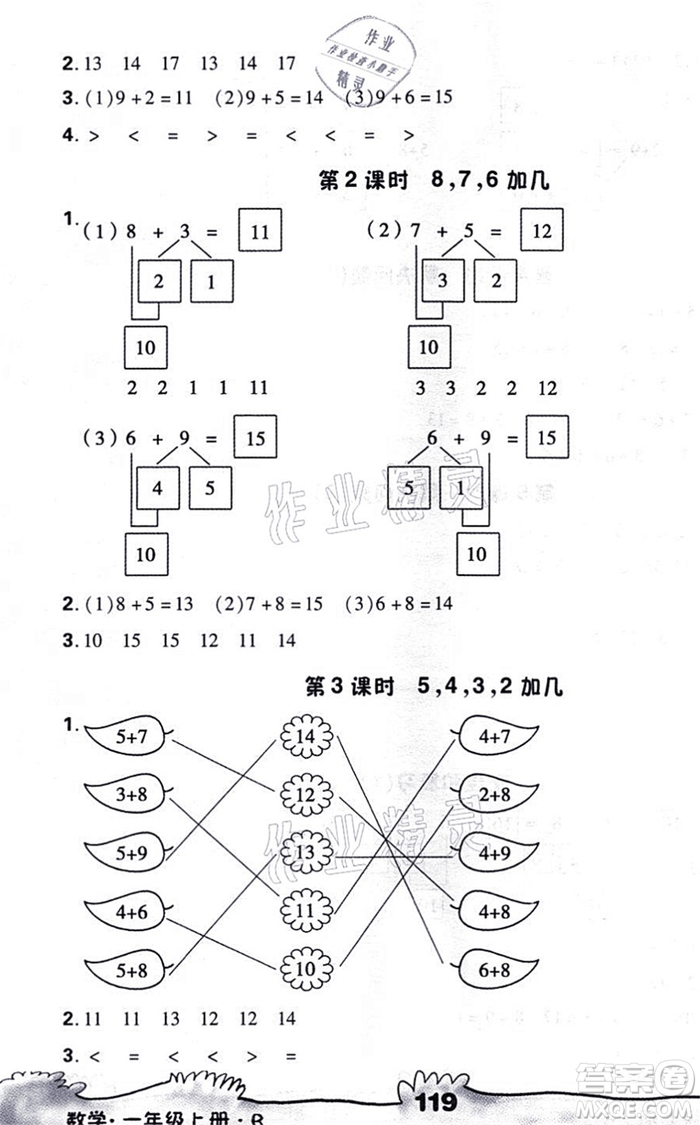 海南出版社2021千里馬隨堂小練10分鐘一年級(jí)數(shù)學(xué)上冊(cè)R人教版答案