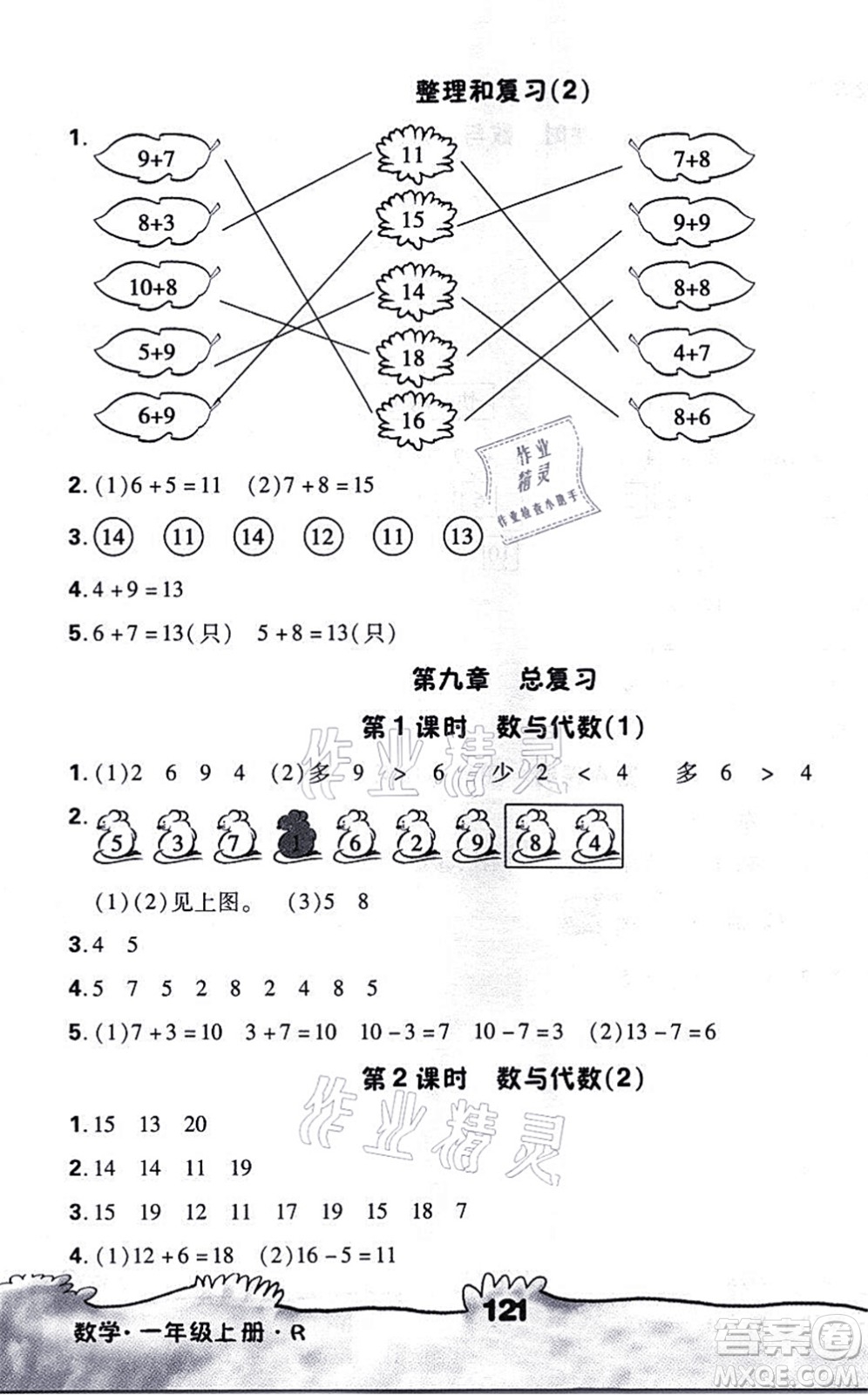 海南出版社2021千里馬隨堂小練10分鐘一年級(jí)數(shù)學(xué)上冊(cè)R人教版答案