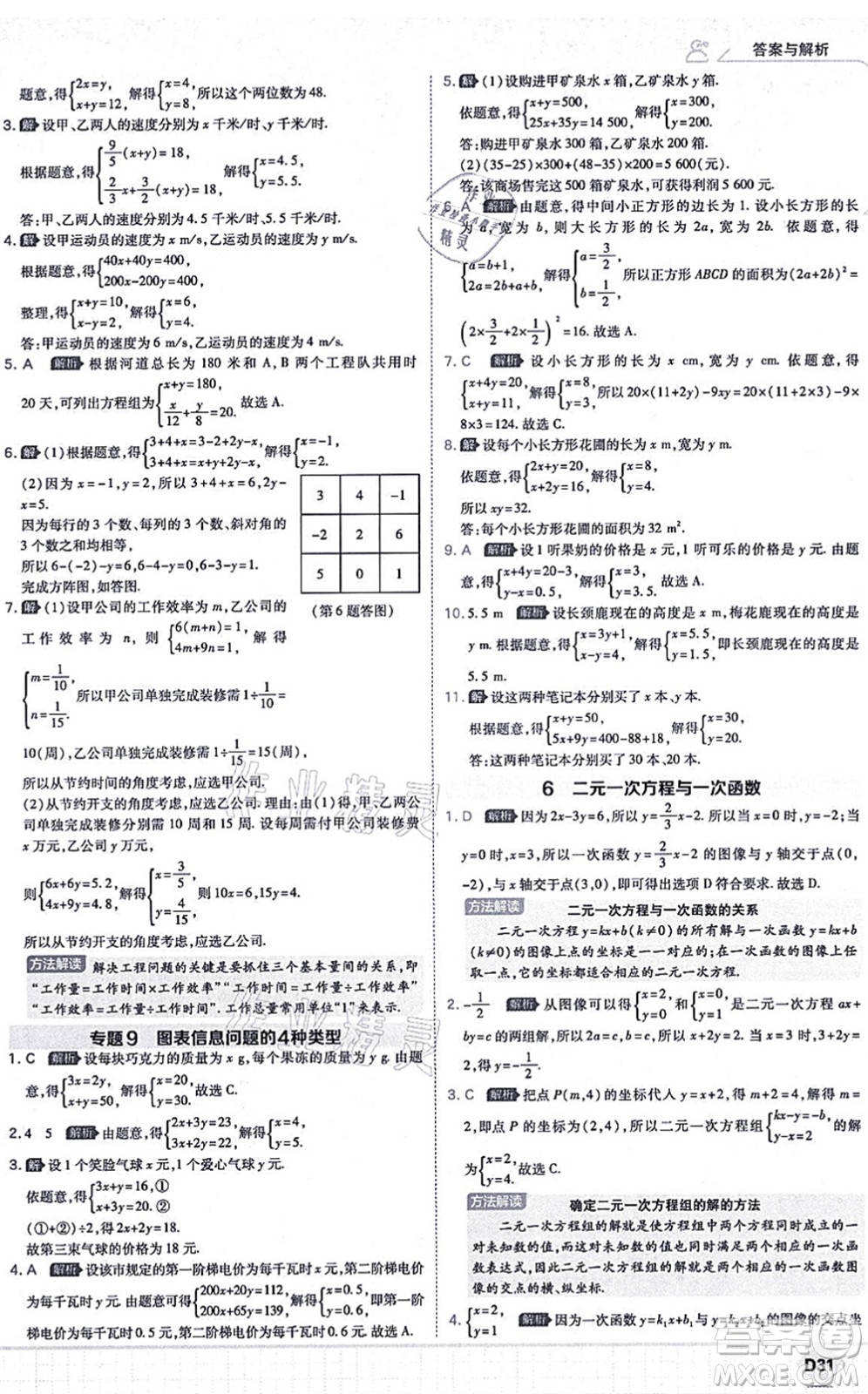 開明出版社2021少年班八年級(jí)數(shù)學(xué)上冊(cè)BS北師版答案