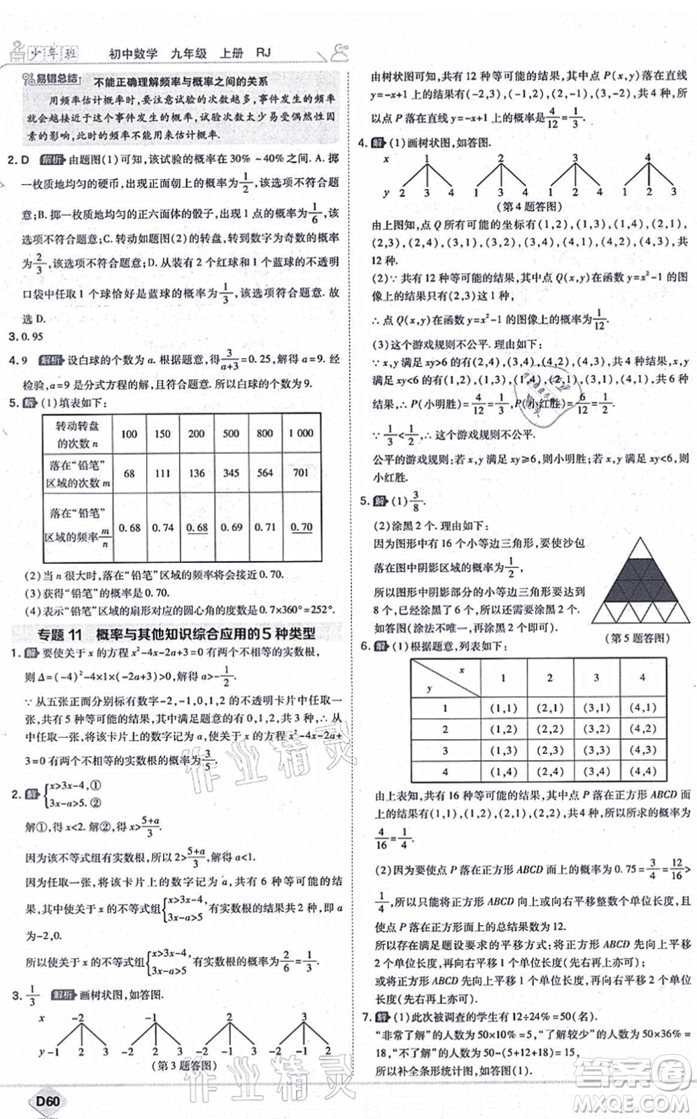 開(kāi)明出版社2021少年班九年級(jí)數(shù)學(xué)上冊(cè)RJ人教版答案