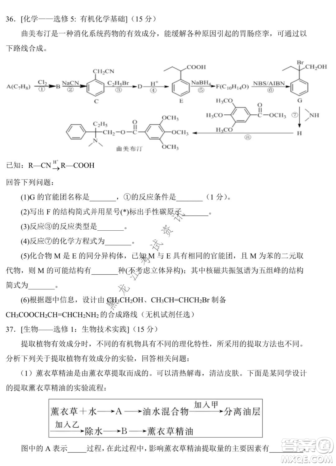 銀川一中2022屆高三年級(jí)第四次月考理科綜合試題及答案