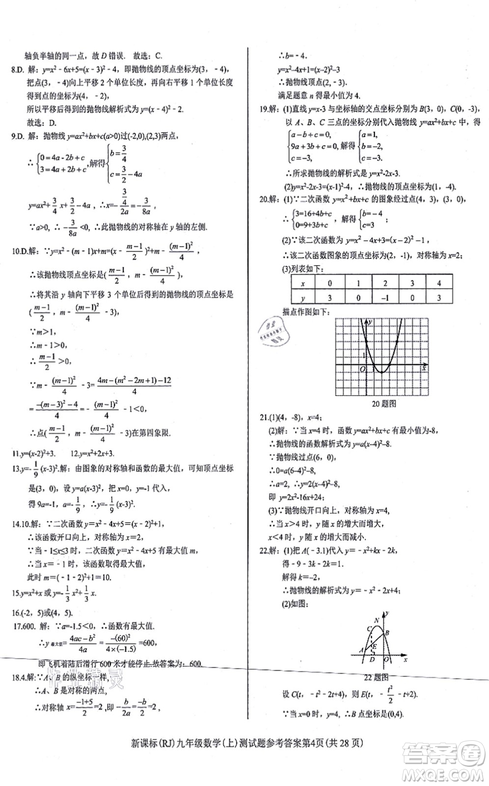 陽(yáng)光出版社2021學(xué)考2+1隨堂10分鐘平行性測(cè)試題九年級(jí)數(shù)學(xué)上冊(cè)RJ人教版答案