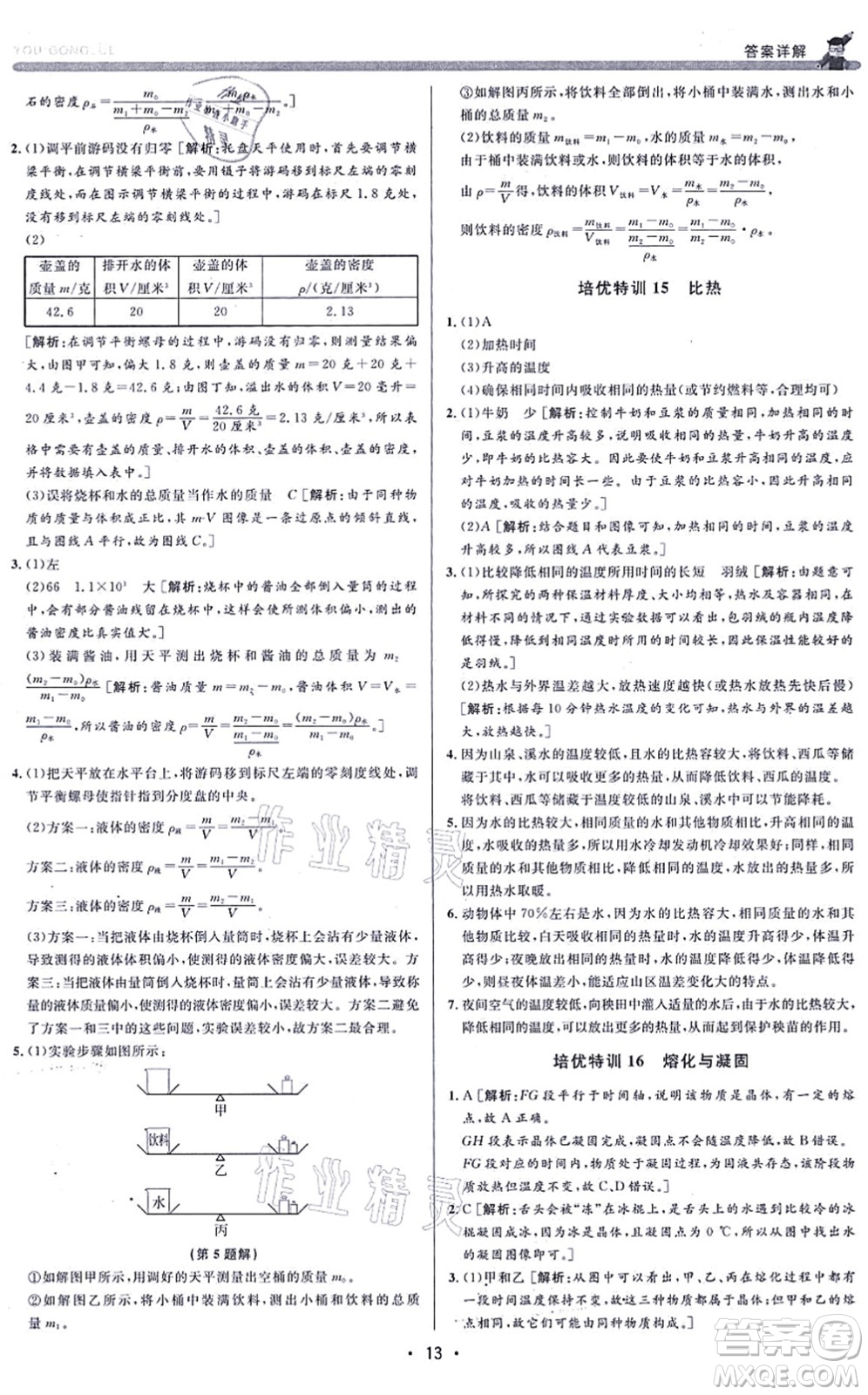 浙江人民出版社2021優(yōu)+攻略七年級科學上冊Z浙教版答案