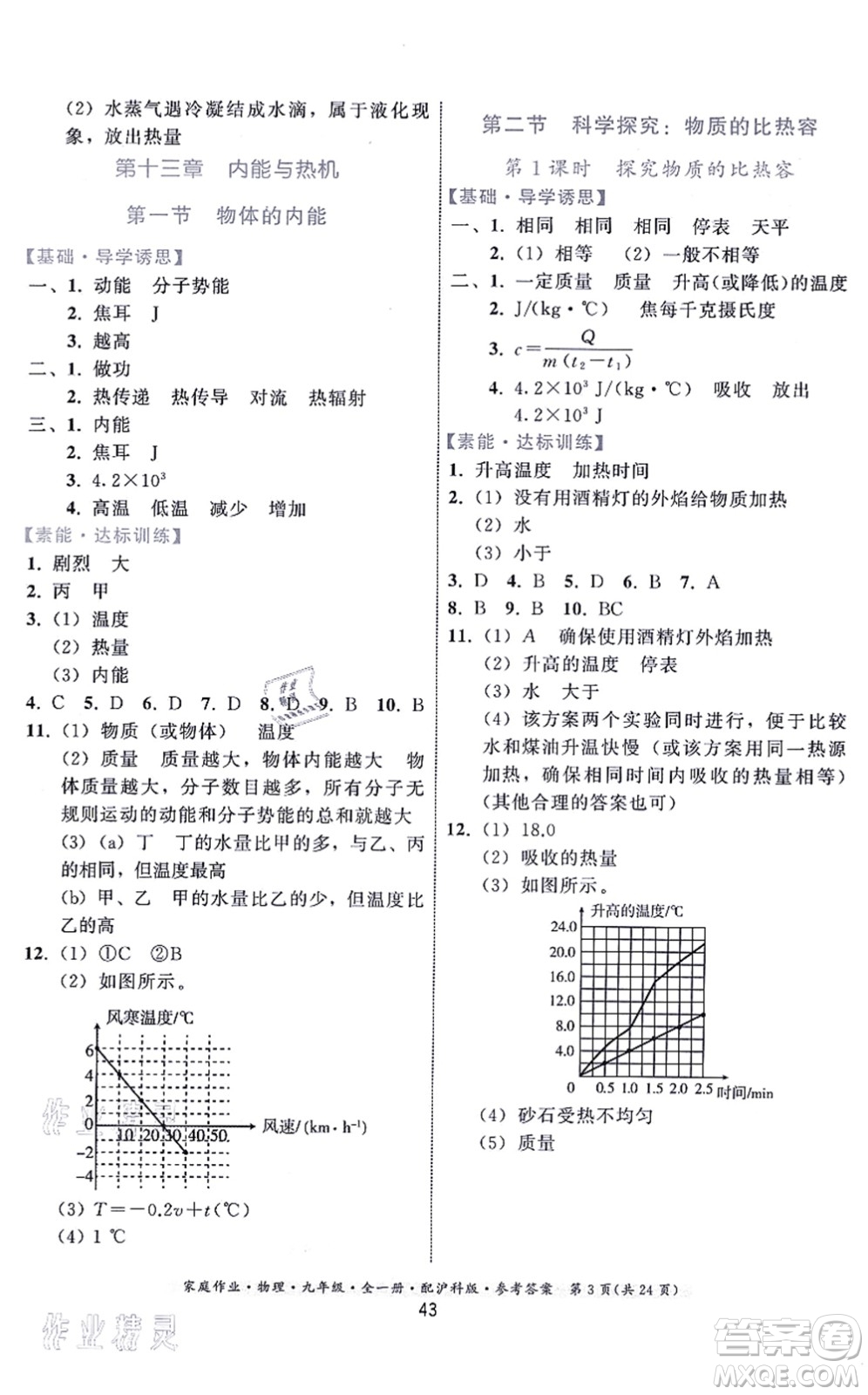 貴州科技出版社2021家庭作業(yè)九年級(jí)物理全一冊(cè)滬科版答案