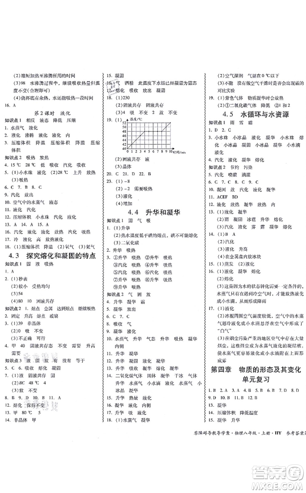 華南理工大學(xué)出版社2021零障礙導(dǎo)教導(dǎo)學(xué)案八年級(jí)物理上冊(cè)HYWL滬粵版答案