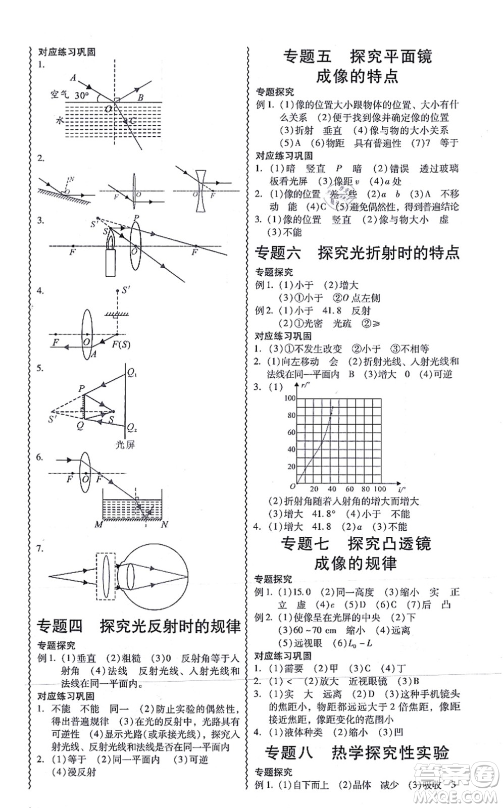 華南理工大學(xué)出版社2021零障礙導(dǎo)教導(dǎo)學(xué)案八年級(jí)物理上冊(cè)HYWL滬粵版答案