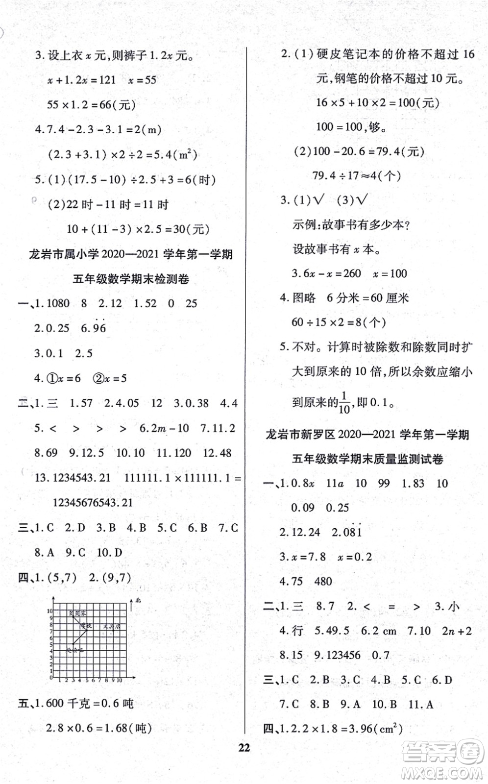 沈陽(yáng)出版社2021培優(yōu)三好生課時(shí)作業(yè)五年級(jí)數(shù)學(xué)上冊(cè)A人教版福建專版答案