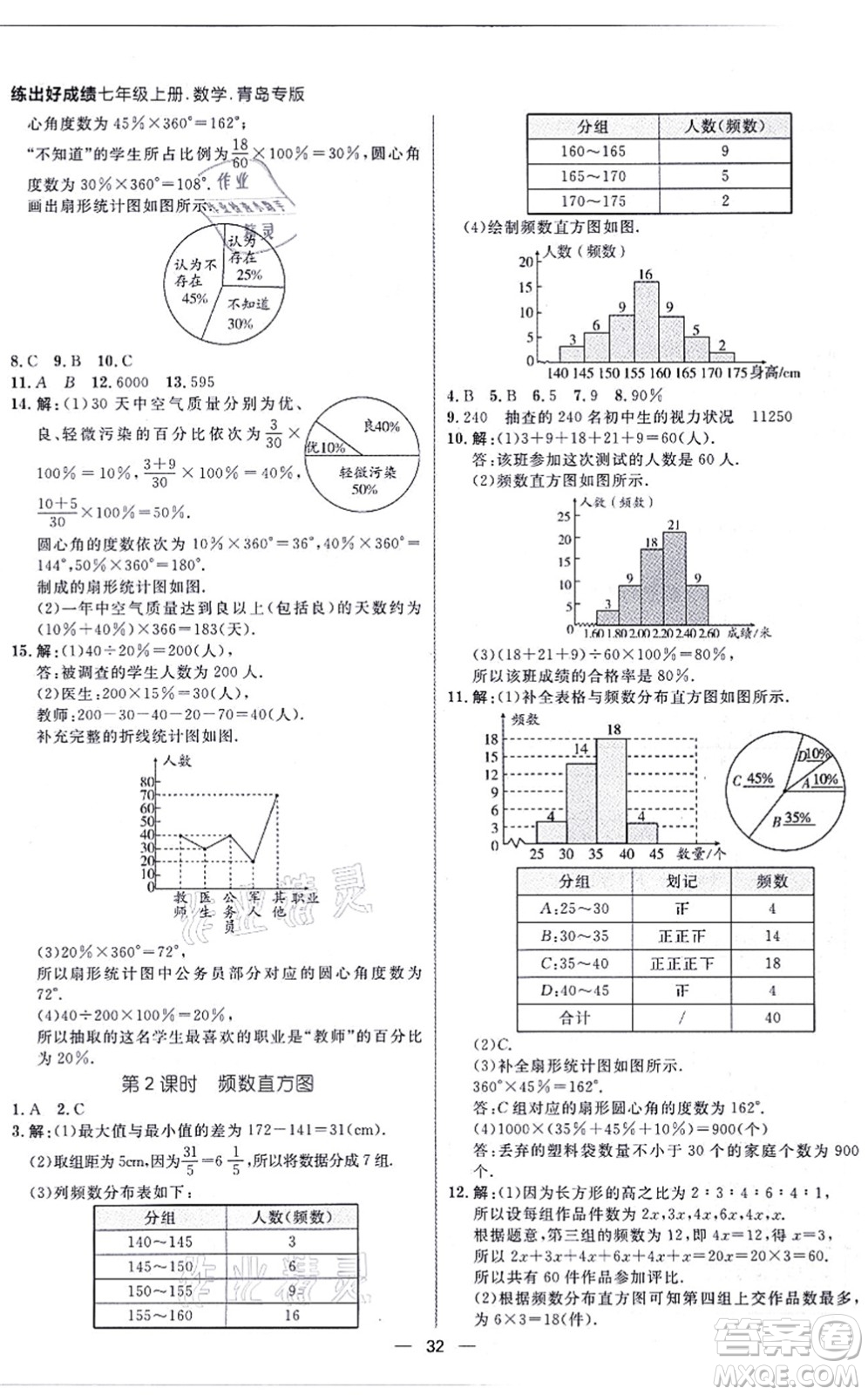 南方出版社2021練出好成績七年級數(shù)學上冊北師大版青島專版答案