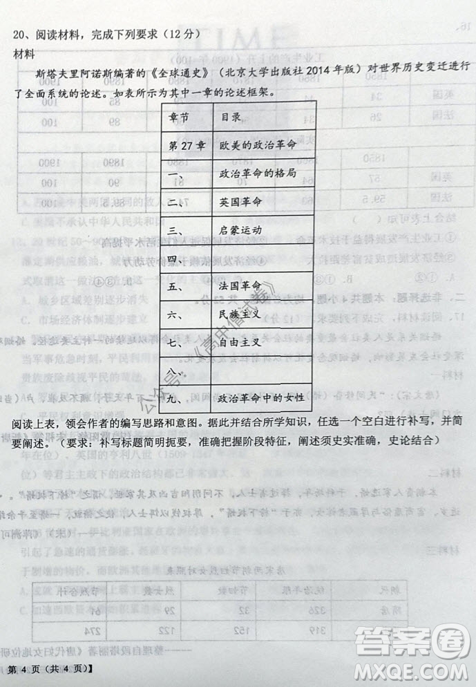 鐵嶺市六校協(xié)作體2021-2022學(xué)年度高三四聯(lián)考試歷史試卷及答案