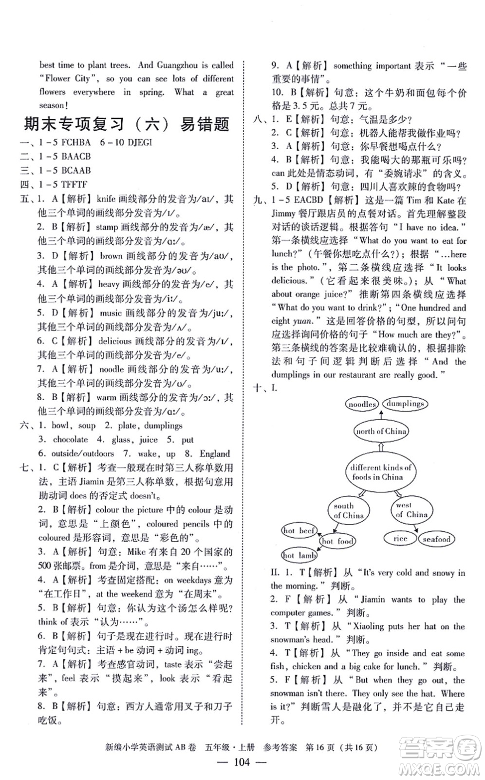 華南理工大學(xué)出版社2021小學(xué)英語測試AB卷五年級(jí)上冊RJ人教版廣州專版答案