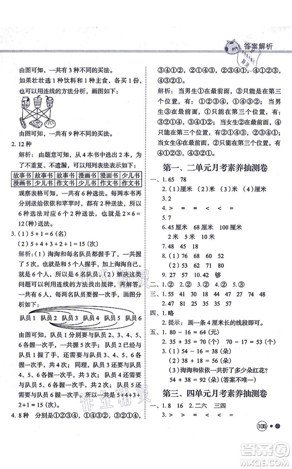龍門(mén)書(shū)局2021黃岡小狀元練重點(diǎn)培優(yōu)同步練習(xí)二年級(jí)數(shù)學(xué)上冊(cè)R人教版答案