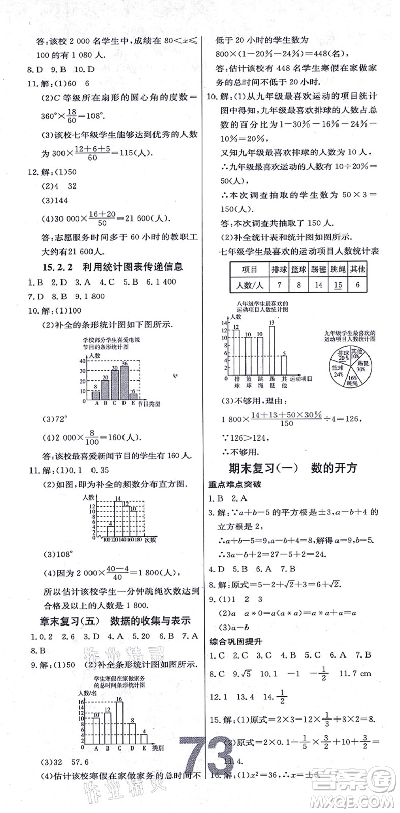 遼寧少年兒童出版社2021練重點(diǎn)八年級(jí)數(shù)學(xué)上冊(cè)HS華師版河南專(zhuān)版答案