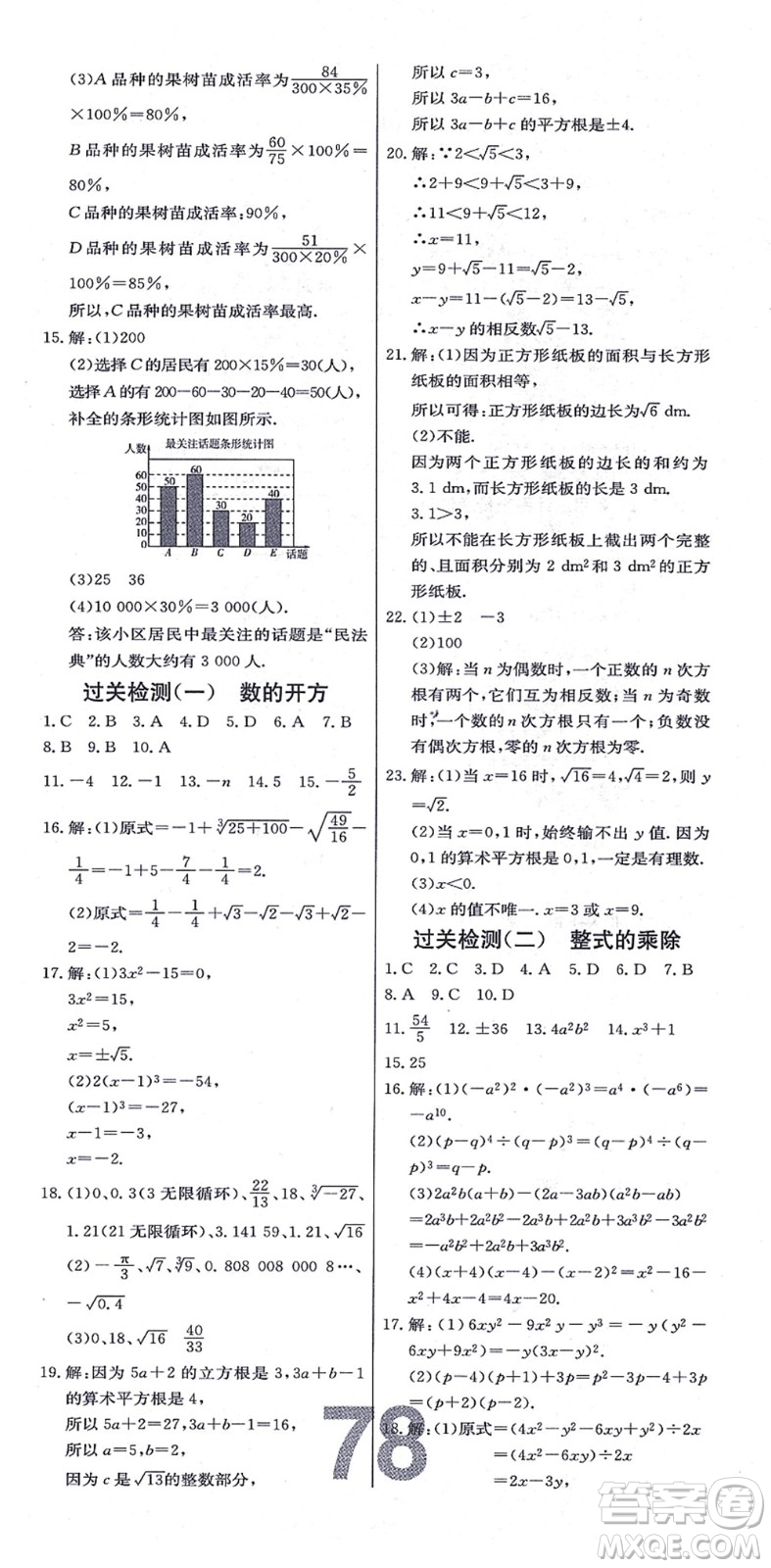 遼寧少年兒童出版社2021練重點(diǎn)八年級(jí)數(shù)學(xué)上冊(cè)HS華師版河南專(zhuān)版答案