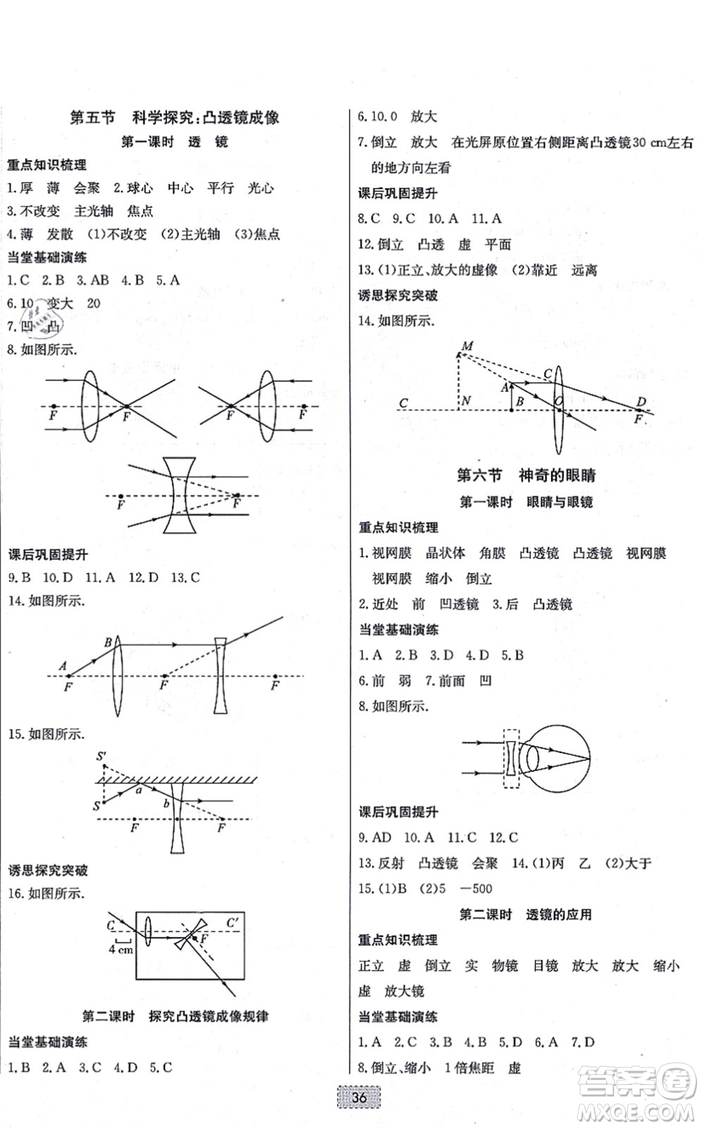 遼寧少年兒童出版社2021練重點(diǎn)八年級(jí)物理上冊(cè)HK滬科版河南專版答案