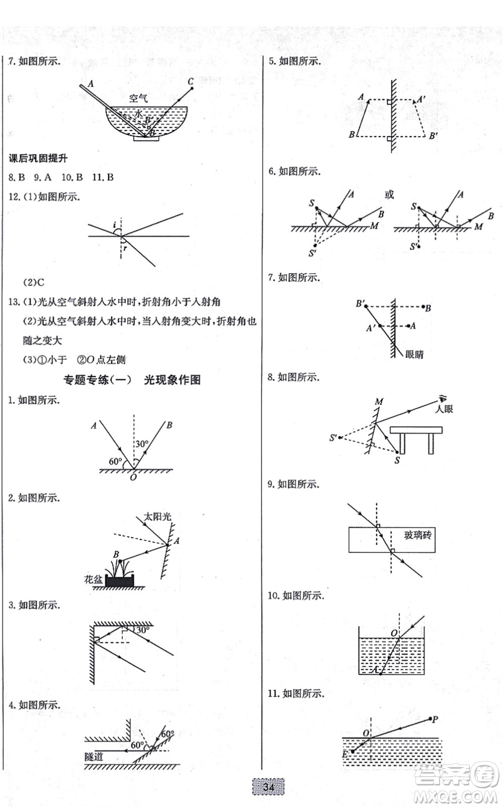 遼寧少年兒童出版社2021練重點(diǎn)八年級(jí)物理上冊(cè)HK滬科版河南專版答案