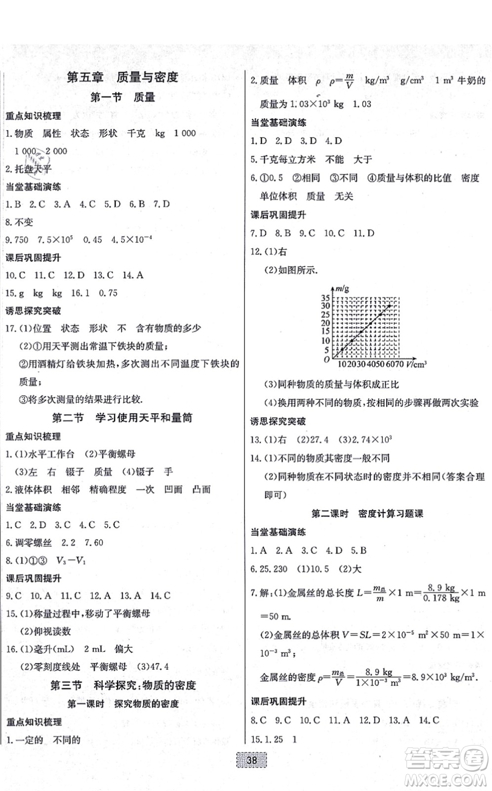 遼寧少年兒童出版社2021練重點(diǎn)八年級(jí)物理上冊(cè)HK滬科版河南專版答案