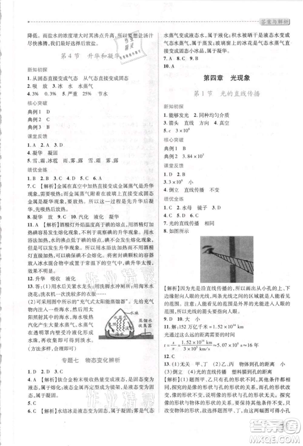 人民教育出版社2021新課標(biāo)教材同步導(dǎo)練八年級(jí)物理上冊人教版參考答案