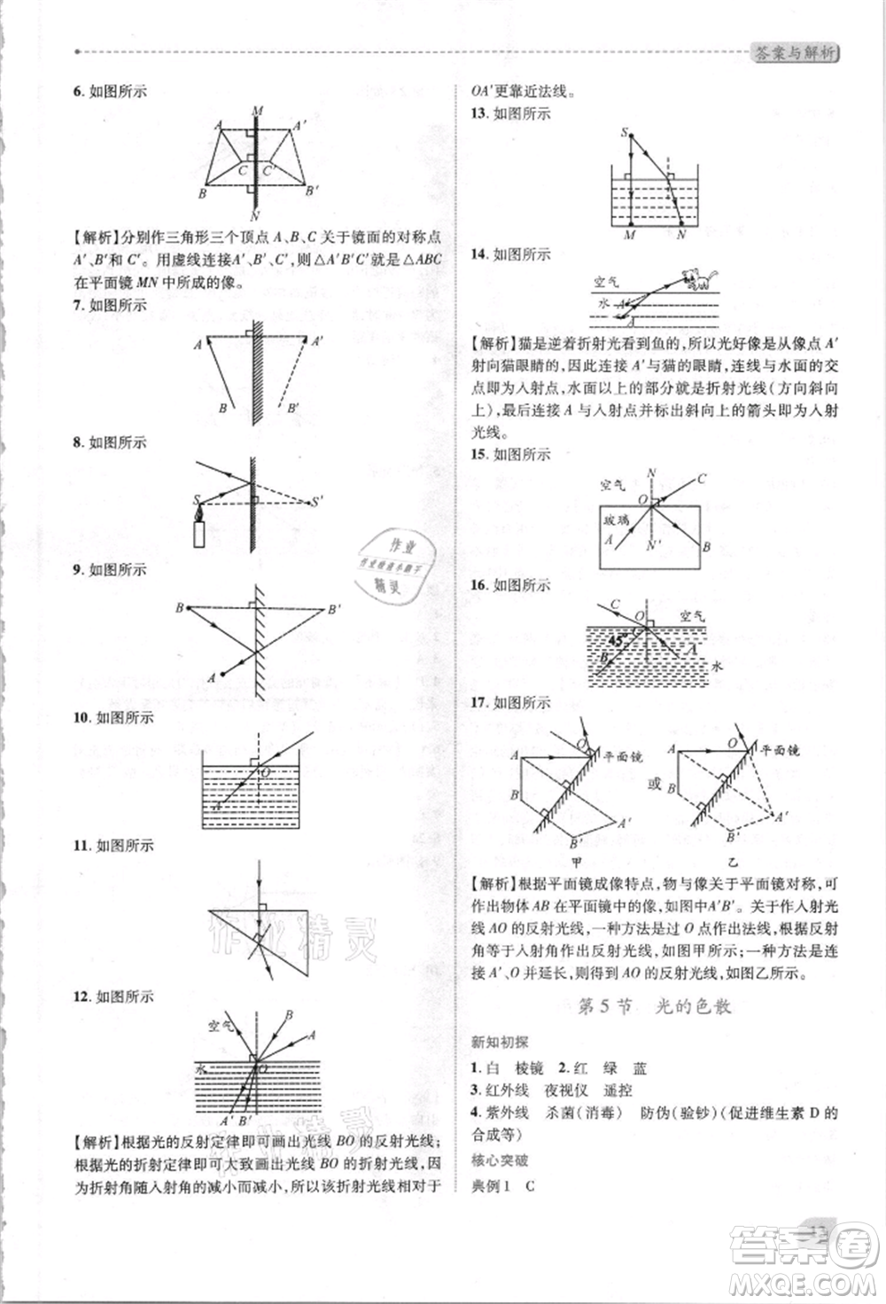 人民教育出版社2021新課標(biāo)教材同步導(dǎo)練八年級(jí)物理上冊人教版參考答案