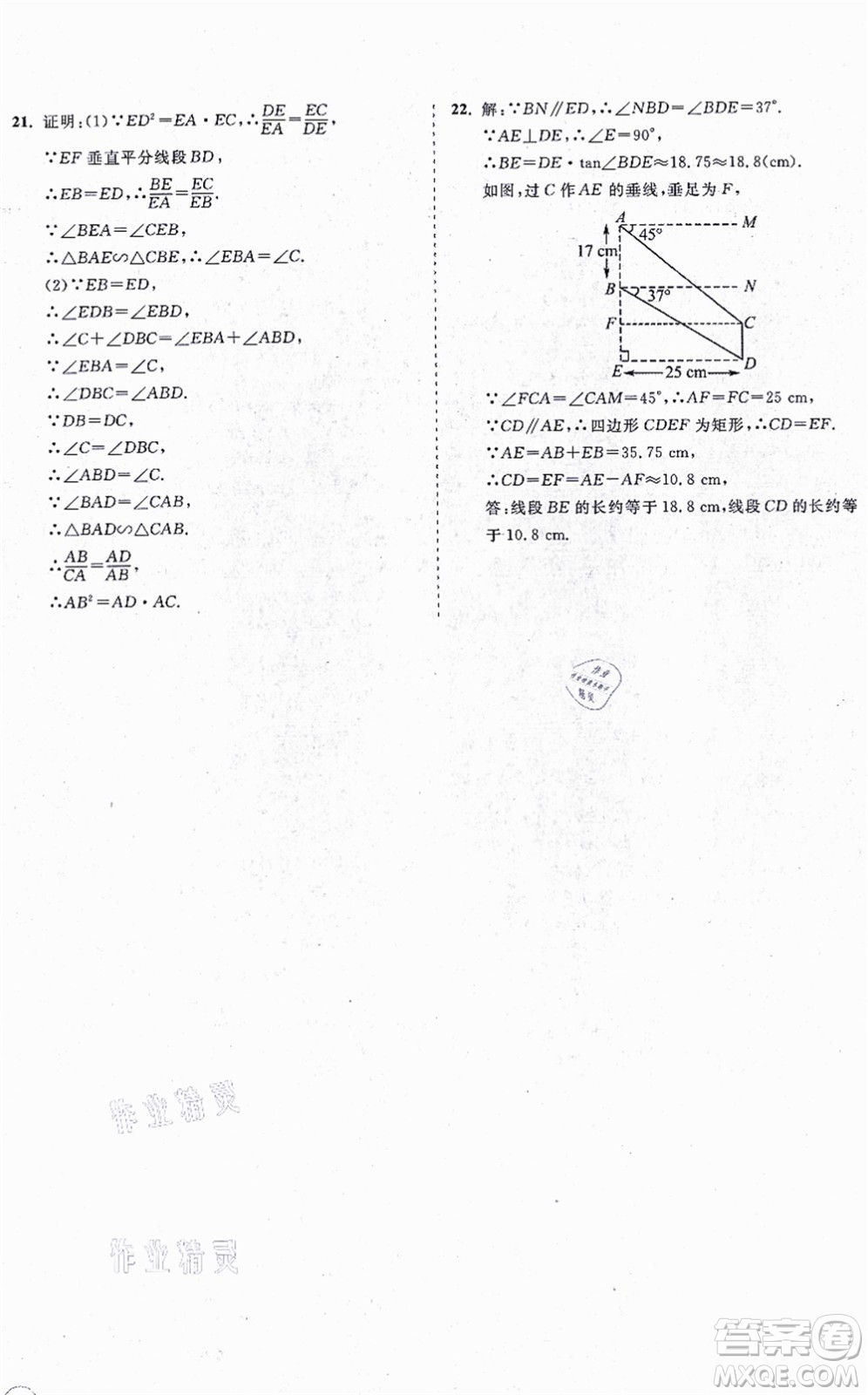 海南出版社2021新課程同步練習(xí)冊九年級數(shù)學(xué)上冊華東師大版答案