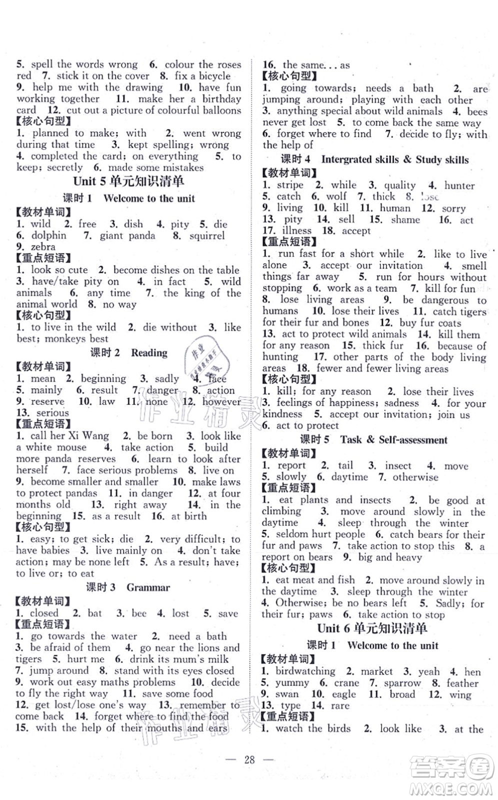 江蘇人民出版社2021創(chuàng)新課時(shí)作業(yè)本八年級英語上冊譯林版連云港專版答案