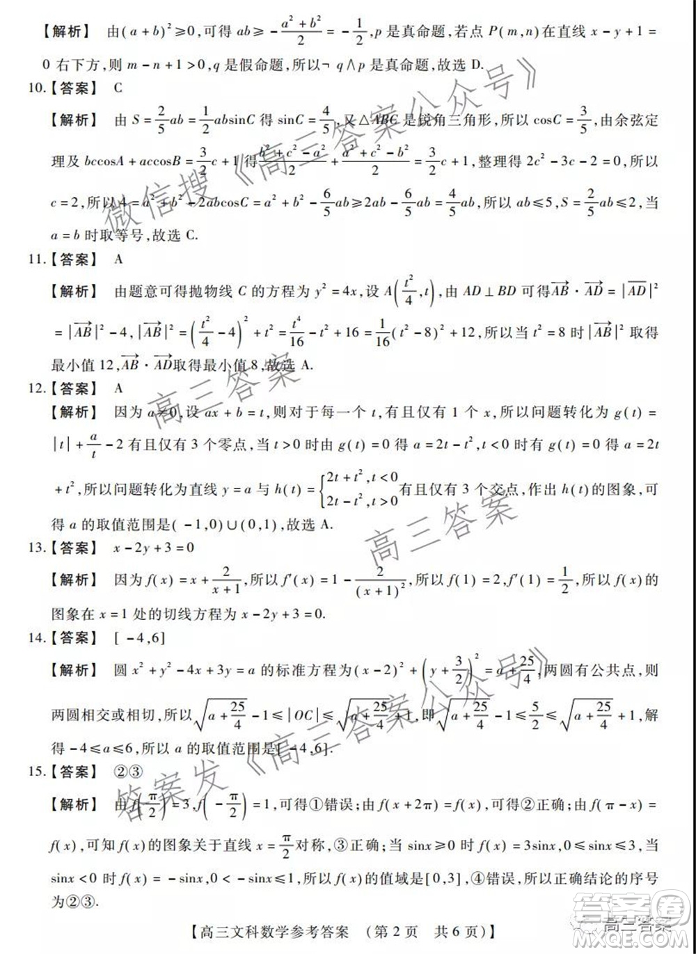 非凡吉創(chuàng)22屆高三年級模擬調(diào)研三高三文科數(shù)學(xué)試題及答案