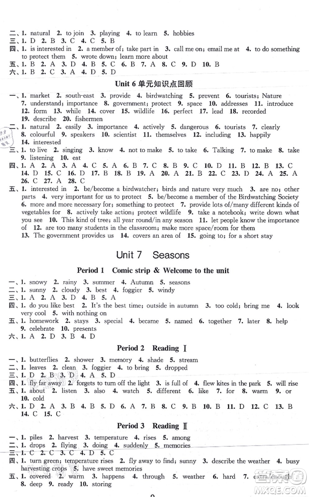 江蘇鳳凰美術(shù)出版社2021創(chuàng)新課時(shí)作業(yè)八年級(jí)英語(yǔ)上冊(cè)新課標(biāo)江蘇版答案