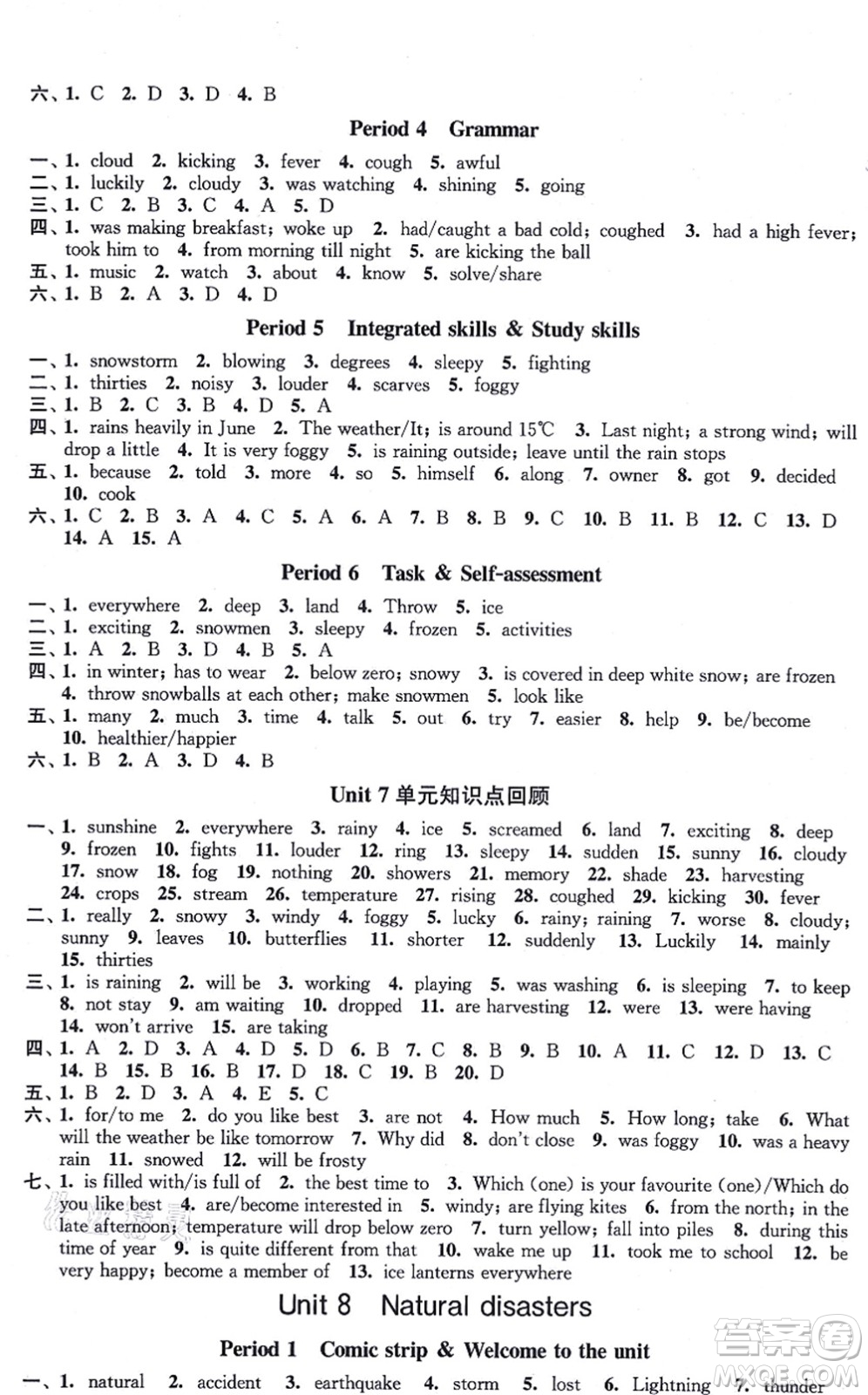 江蘇鳳凰美術(shù)出版社2021創(chuàng)新課時(shí)作業(yè)八年級(jí)英語(yǔ)上冊(cè)新課標(biāo)江蘇版答案