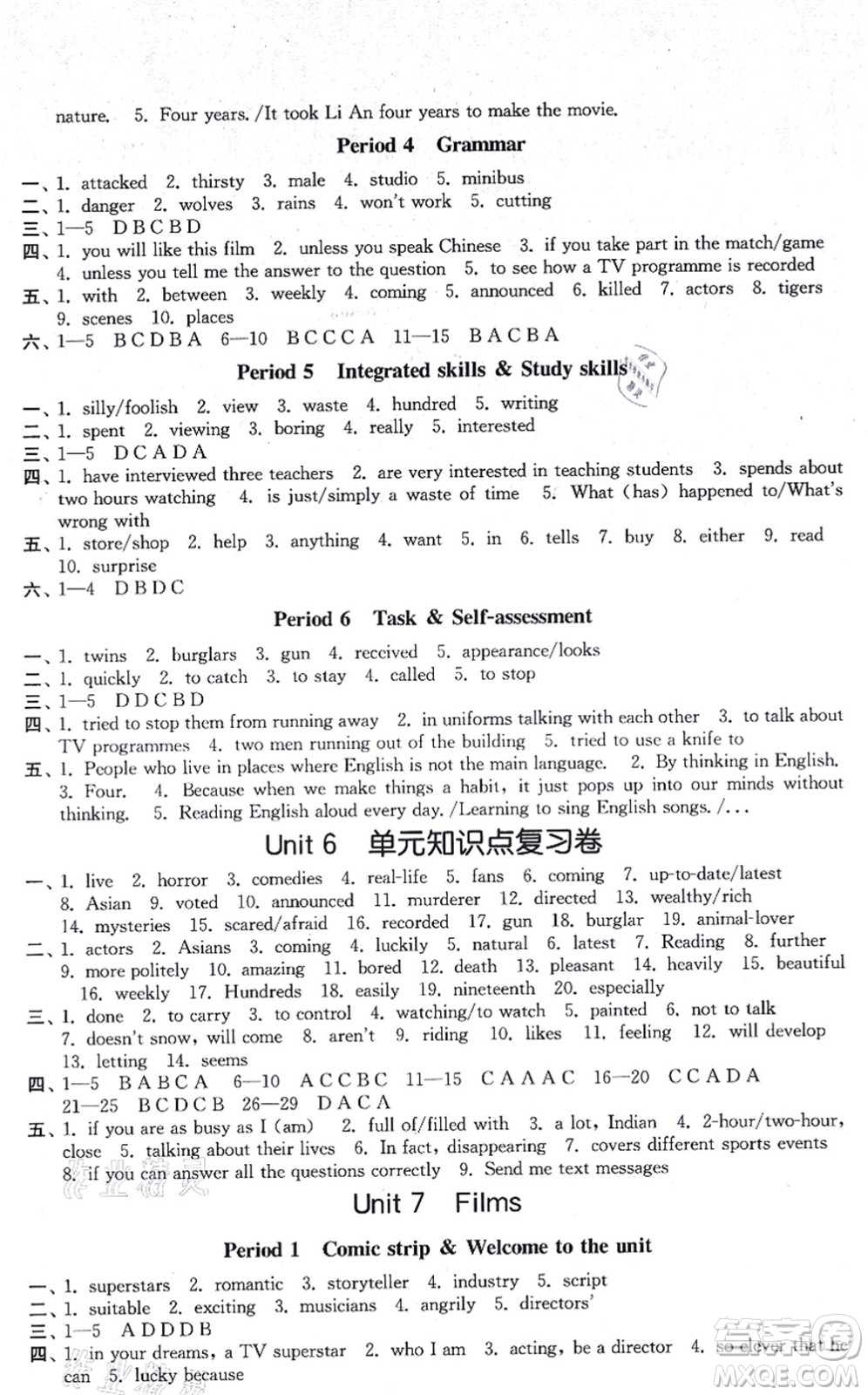江蘇鳳凰美術(shù)出版社2021創(chuàng)新課時(shí)作業(yè)九年級英語上冊新課標(biāo)江蘇版答案